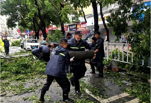 广东保安：那些逆行在风雨中的身影